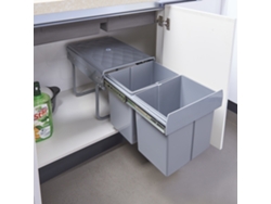 Cubo de basura extraíble Froland capacidad 2 x 15 L plástico/acero 48 x 34 x 35 cm Gris [EN.CASA]