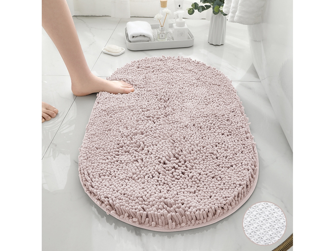 Alfombra de Baño LUUCOZK Antideslizantes Decoración Baño Secado Rápido Absorbentesparte Inferior Poliéster Marrón (50x80cm)