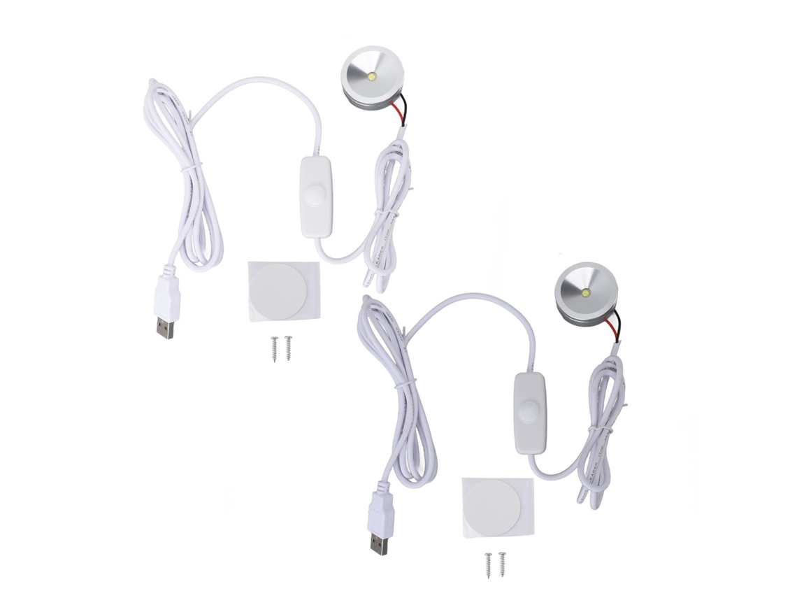 2026-2 Piezas Mini Foco Led Regulable Usb 5v Luz Natural Con Cable 2m Para Gabinetes De Exhibición