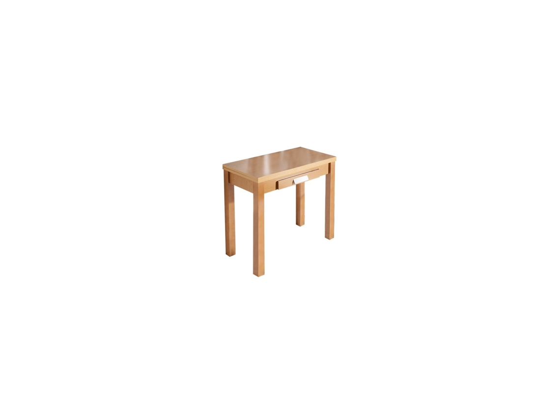 Mesa Cocina Extensible Madera Hena MOMMA HOME (Roble - Aglomerado -80/80x40x76 cm)