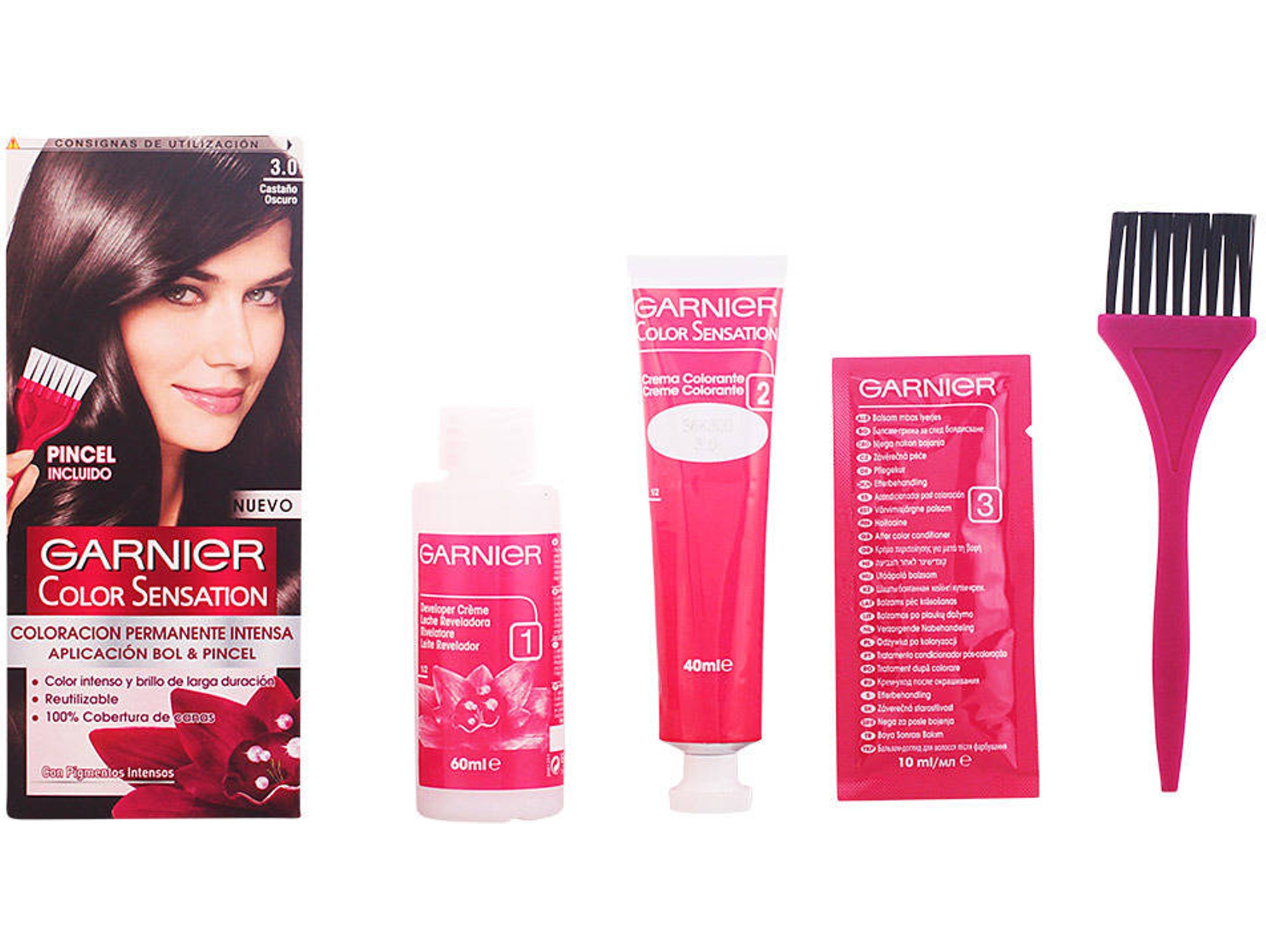 Tinte de Cabello GARNIER Color Sensation N3 Castano Oscuro