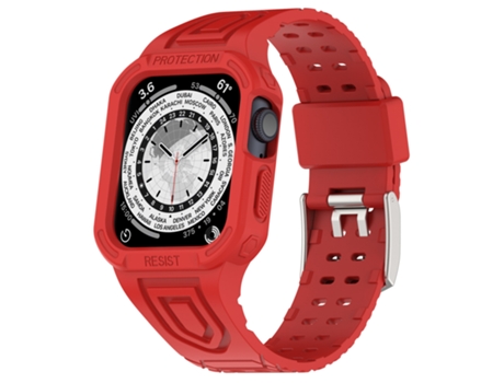 Correa de reloj integrada de silicona para Apple Watch Series 9, 8 y 7 41 mm / SE 3 y SE 2 y 6 y SE y 5 y 4 40 mm / 3 y 2 y 1 38 mm (rojo)