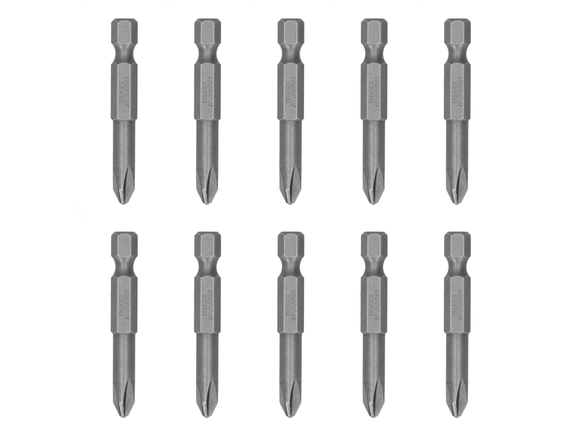 10 Puntas De Destornillador Phillips Magnéticas De 6 Mm S1/4, Acero S2, Accesorios Eléctricos