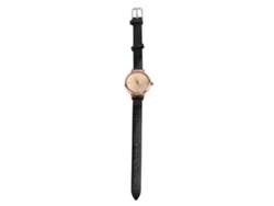 Reloj De Cuarzo Clásico Para Mujer, Sencillo, Correa De Piel Sintética, Esfera Oro Rosa, Estilo Casual.