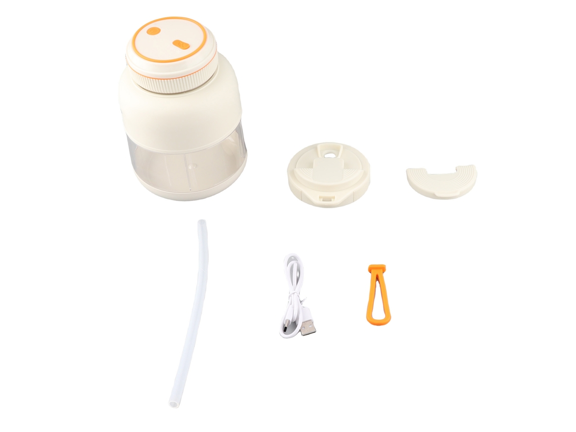 Licuadora Portátil Recargable Por Usb Con Vaso Antigoteo De 800 Ml Y Batería De 1300 Mah - Blanca