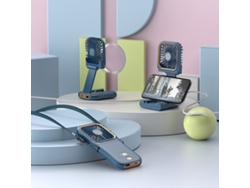 Mini Ventilador Para Jóvenes, Pantalla Inteligente, Giratorio, Base Ideal Para Teléfono Móvil Y Batería Adicional, Carga Usb, Fácil De Usar