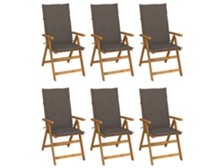 Sillas de jardín plegables de 6 piezas con cojines DKD Home Decor