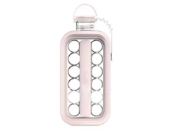 Máquina Portátil 2 En 1 Para Hacer Bolas De Hielo Con Botella Y Tapa, Abs Rosa, 27,3 X 11,4 Cm