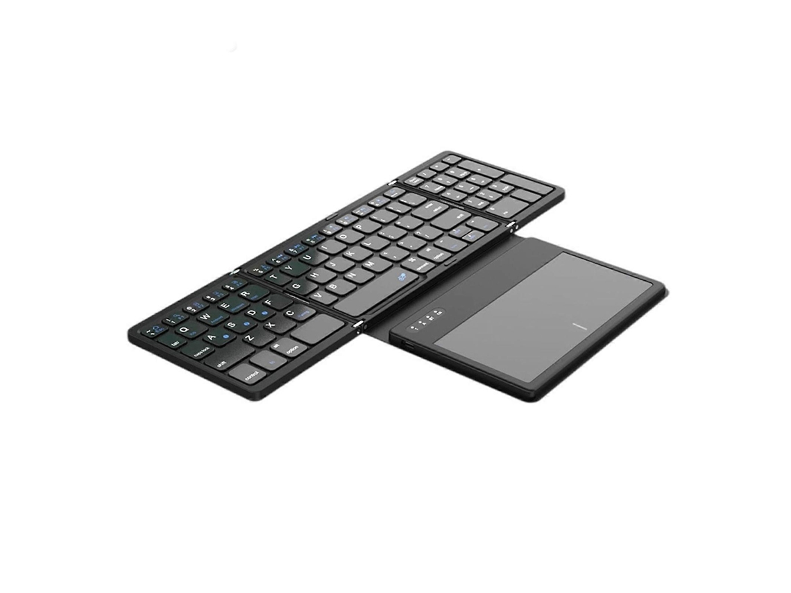 Teclado ergonómico inalámbrico plegable BT3.0 con panel táctil grande y teclado numérico para tabletas y PC Everley891