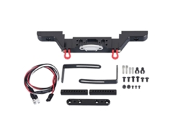 Parachoques delantero anticolisión de metal, accesorios RC, escala 1/10, con luz LED, para SCX10, Traxxas, TRX4, Defender, D90vayotoy