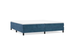 Maison Exclusive - Cama Box Spring Con Colchón Terciopelo Azul Oscuro 200x200 Cm