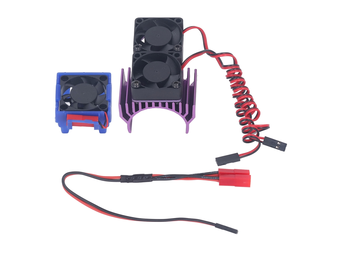Ventilador de radiador morado de 5 velocidades para Traxxas Slash 4x4 VXL 1/10