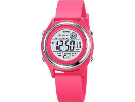 VEANXIN Reloj digital para mujer Reloj deportivo LED resistente al agua-Rosa blanca