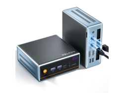 Mini PC Peladn Wo4 AMD Ryzen 7 5700u, 16 GB DDR4 SSD de 512 GB, Wi-Fi 6, pantalla 4K/60 Hz, triple ventilador, Windows 11 Pro (8 núcleos/16 GHz, hasta 4,3 GHz)