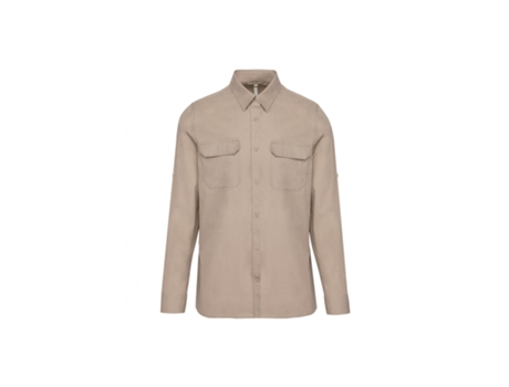 Camisa de Hombre KARIBAN Larga Safari Beige (XL)