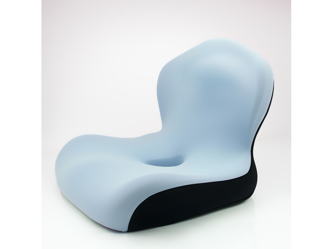 Cojín De Asiento Ergonómico De Espuma Viscoelástica Con Respaldo Para Oficina, Alivia La Ciática (seda Hielo/azul) Gertiz