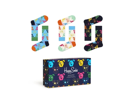 Pack de 3 Medias HAPPY SOCKS Gift Box 41/46 EU (Algodón - Azul)