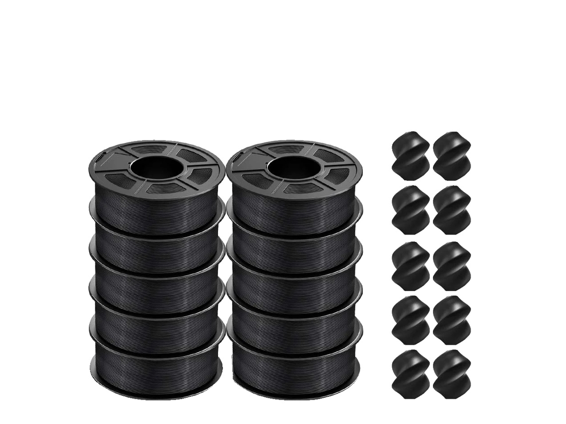 Filamento 3D, resistencia mejorada, bobinado organizado, PLA P negro, 10 rollos OEM