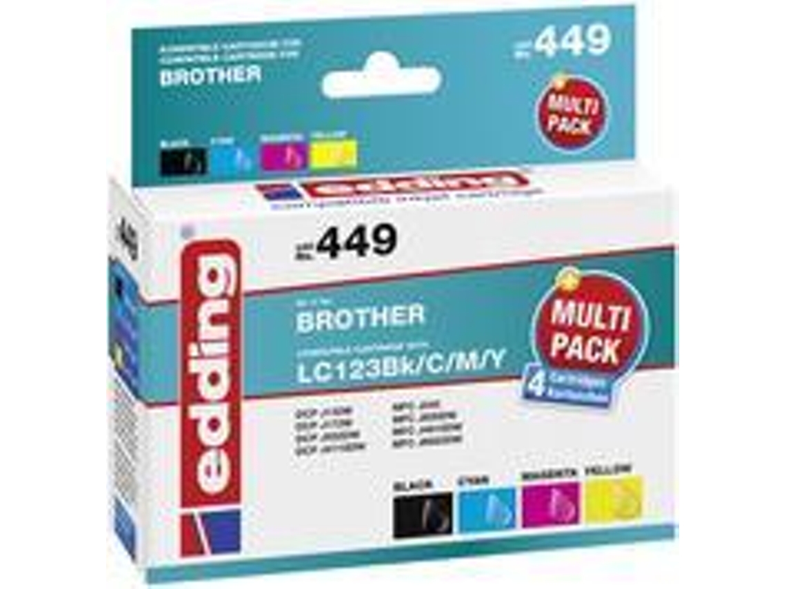 Recambio de tinta Edd 449 Brother Multipack LC123 Edding (18 449)