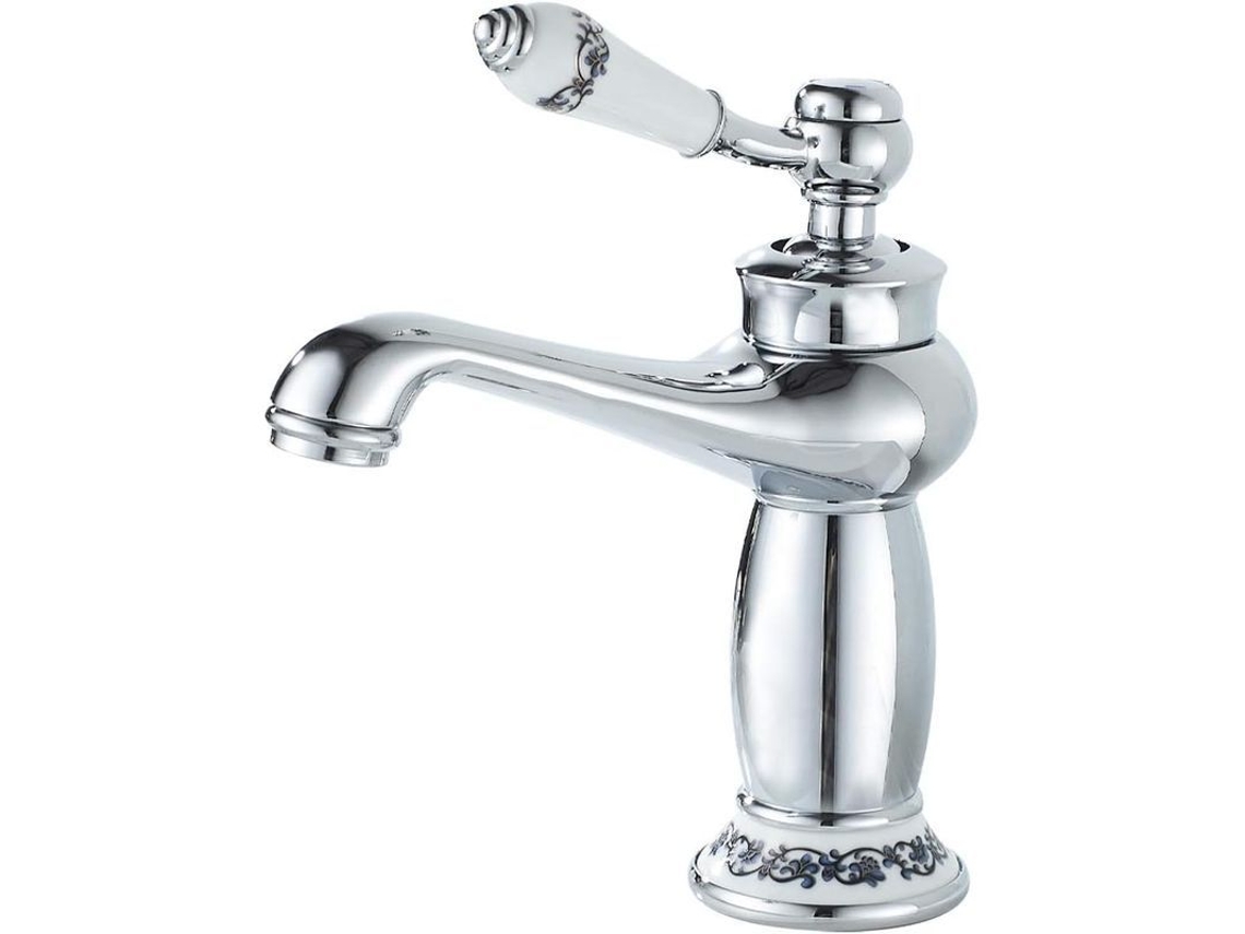 Grifo De Baño De Brass Con Mando Único Cromado Para Lavabo Con Grifo Mixer De Agua Fría Y Caliente