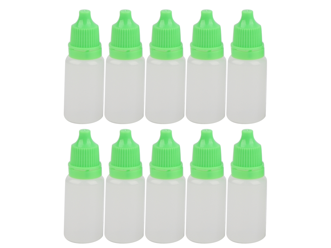 Botella de líquido para ojos de 10 ml, 50 unidades, portátil, vacía, con tapa.