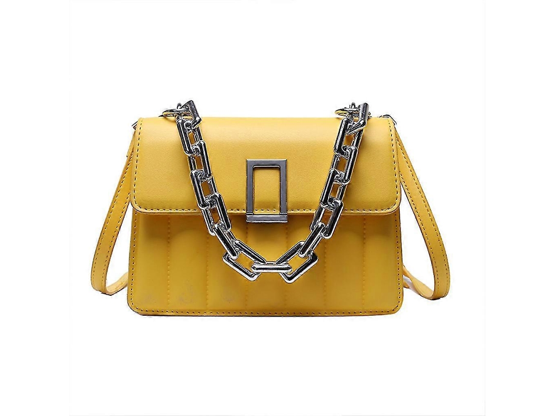 Bolso de mano de piel sintética para mujer, bandolera de hombro, bandolera, color amarillo Lalamoli