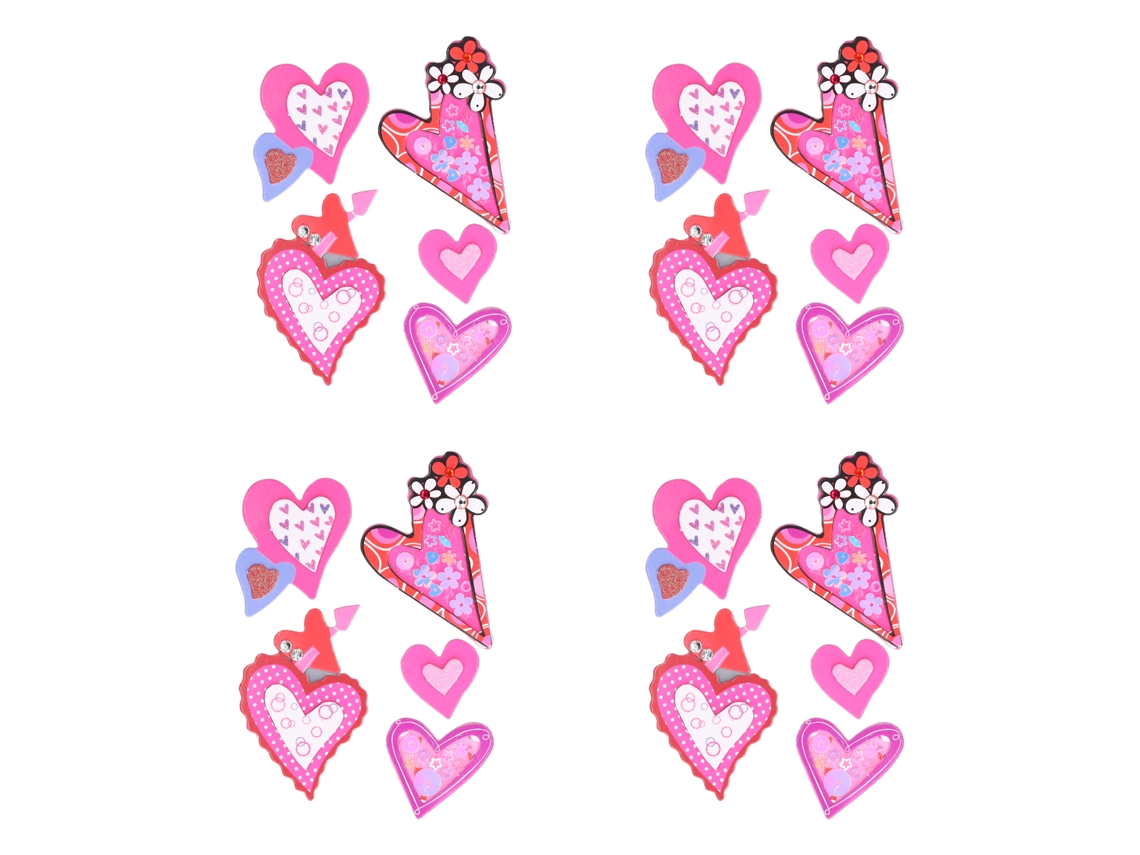 Juego De 4 Pegatinas 3d Con Forma De Corazón Para Que Los Niños Decoren Tarjetas Y Cuadernos.