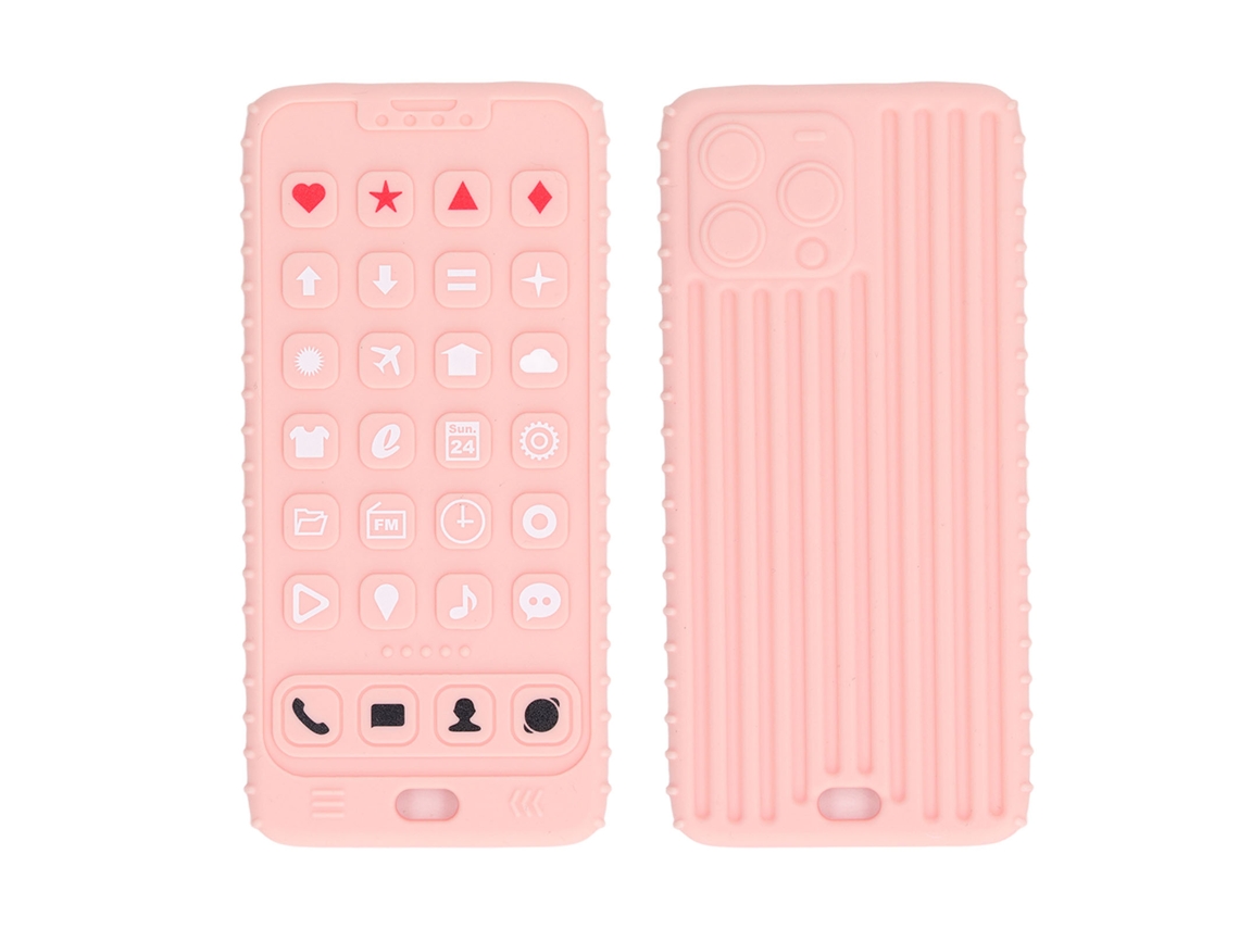 Chupete de silicona con forma de teléfono para bebés, juguete sensorial para la dentición de los lactantes.