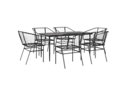 Maison Exclusive - Juego De Comedor Jardín 7 Piezas Ratán Sintético Negro