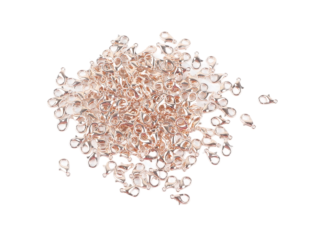200 Piezas De Cierres De Langosta De Aleación De Zinc De 12x6 Mm Para Joyería Diy, Oro Rosa