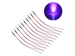 2026-10pcs Diodos Led Emisores De Luz 5mm Preconectados Electrónicos Para Decoración Luz Morada 5‑12v