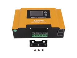 Controlador de carga solar MPPT de 12 V, 24 V y 48 V con identificación automática de voltaje y pantalla LCD amarilla para camping.