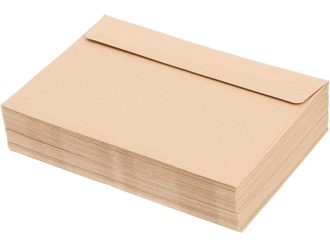 Paquete De 50 Sobres Autoadhesivos De Papel Kraft Para Invitaciones De Boda, Baby Shower Y Otras