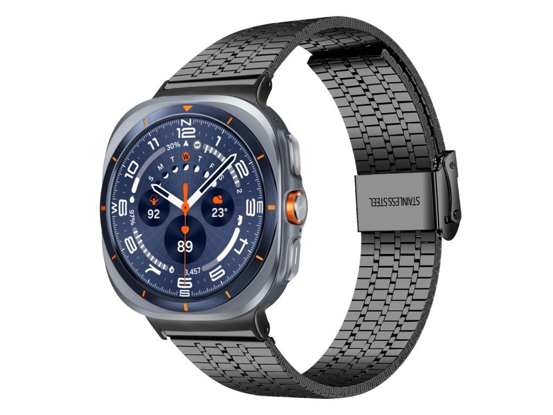 Pulsera de acero inoxidable para Samsung Galaxy Watch Ultra con hebilla de 7 cuentas CSYY (47 mm)