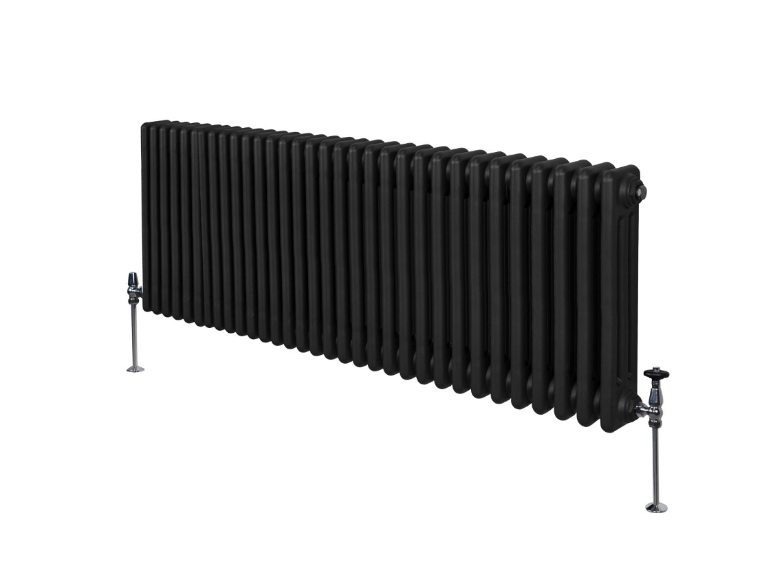 Radiador tradicional de 3 columnas de 600 x 1462 mm en acero al carbono negro con alta eficiencia térmica de 7699 Btu, acabado Monstershop