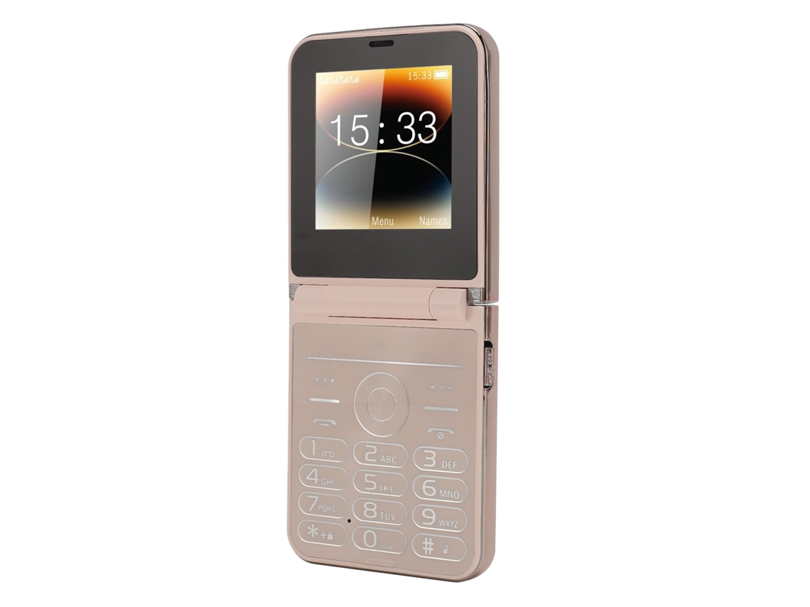 Celular Flip Para Idosos 2g Com Botões Grandes, Lanterna Led E Bateria 1400mah Ouro