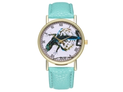 Reloj De Pulsera Unisex Informal Con Correa De Cuero Y Movimiento De Cuarzo (verde Menta).