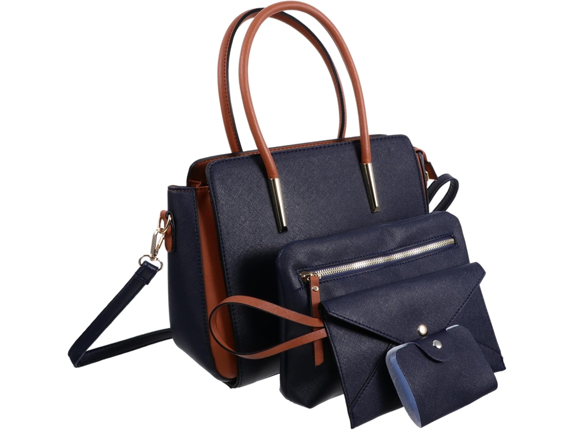 Conjunto De 4 Piezas: Elegante Bolso De Hombro De Piel Sintética, Diseño Práctico E Impermeable, Ideal Para Ir De Compras Y Salir.