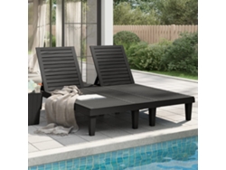 Tumbonasilla Doble De Polipropileno Negro 155x138x83 Cm Wsd92549