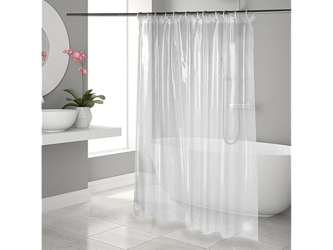 Cortina De Ducha Transparente, De 183 X 183 Cm, Con 3 Imanes Y 12 Ganchos, Resistente Al Moho E Impermeable, Lavable A Máquina, Para Uso Dom