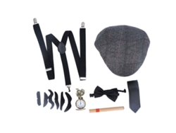 -traje De Abuelo Para Niños Con Barba Autoadhesiva Y Accesorios Ajustables Set 2 Para Fiesta Y Escuela