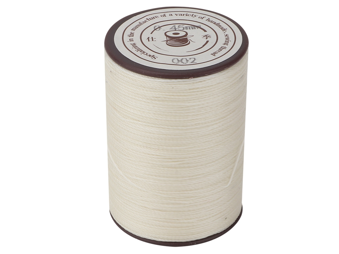 Hilo Encerado Para Coser Cuero, 0,45 Mm, 160 M/rollo, Poliéster Blanco Tipo Arroz Para Manualidades.