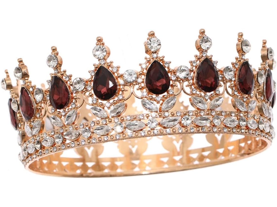 Corona Nupcial Con Pedrería Completa, Tamaño Grande, Accesorio Ligero Y Cómodo.