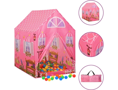 vidaXL Tienda de juegos para niños con 250 bolas rosa 69x94x104 cm