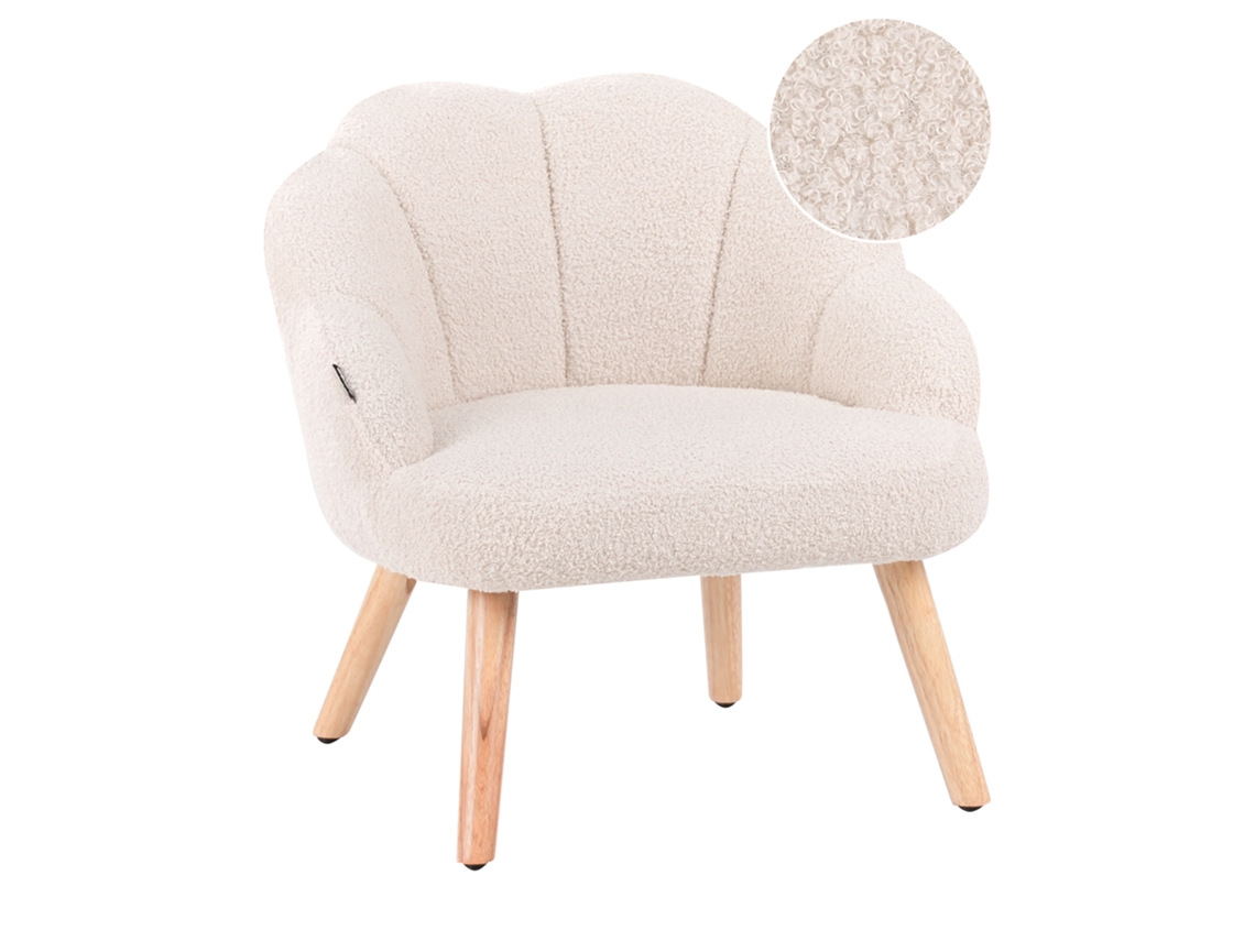 Sillón Infantil Beliani Miland En Crema Bouclé 50x53x55