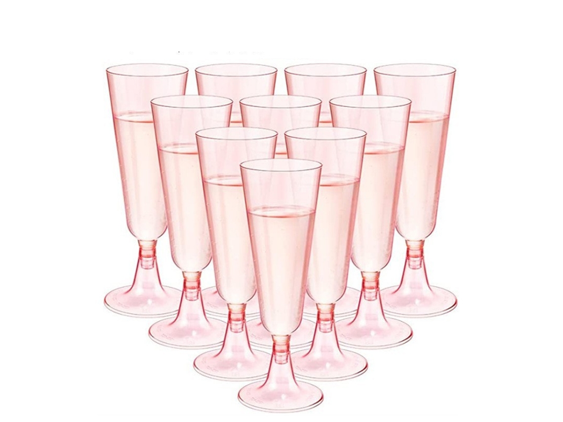 (estilo 4) 25 Copas De Champán Desechables De 150 Ml Cada Una, Fabricadas En Plástico Transparente.