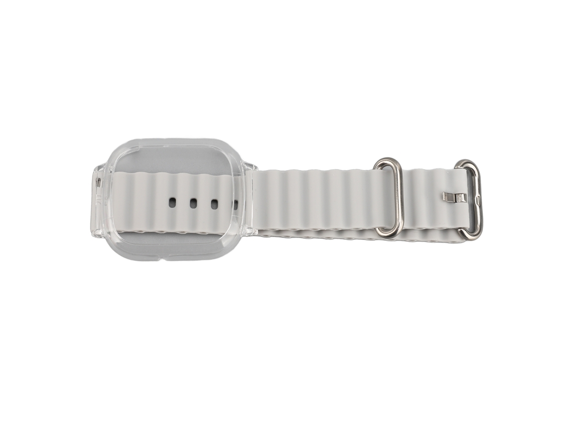 Correa De Silicona Para Reloj Watch 4 Con Cubierta Transparente Ajustable Y Cierre Rápido - Gris