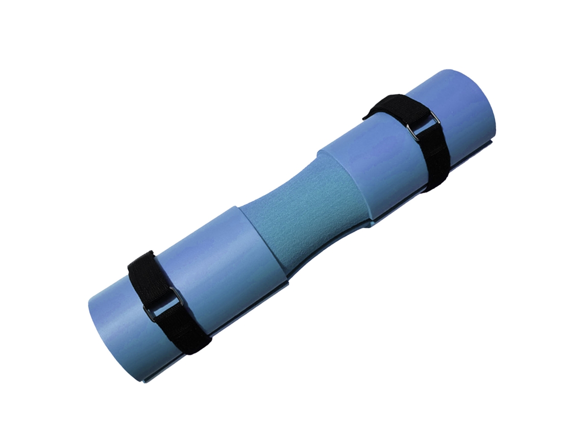 Almohadilla Para Mancuernas De Color Liso Para Sentadillas, Zancadas Y Empujes Con Cinturón, Azul, 43 X 9,5 Cm