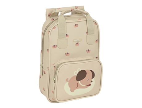 Mochila Escolar Safta Puppy 20 x 28 x 8 cm Beige