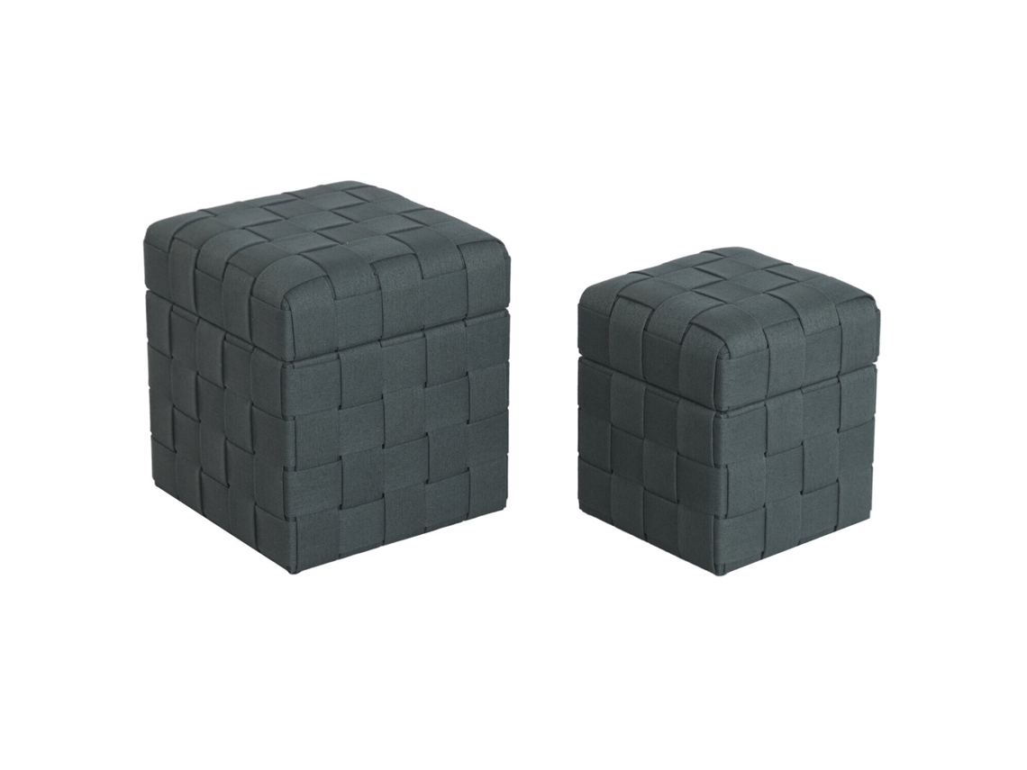Set 2 Reposapies Poliester Con Tapa 40x40x43cm